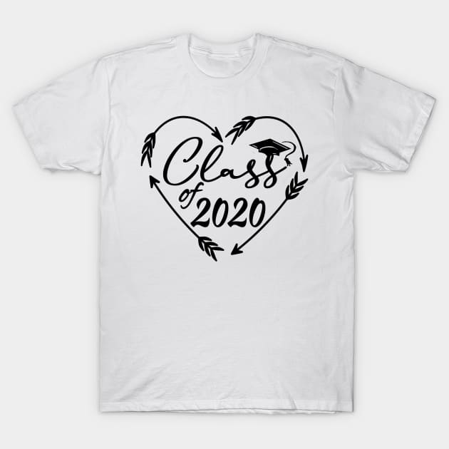 Senior Graduate 2020 Class Of Arrow Heart & Hat Graduation T-Shirt by Kimmicsts